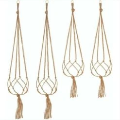 Lot De 4 Suspension Corde Plante Macramé Porte Pot Suspendu Plante Cintre Intérieur Extérieur Décoration Du Jardin Avec - 2 Pièces 105 Cm Et 2 Pièces 90 Cm, 4 Pieds