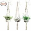 Ensemble De 3 Paniers Suspendus En Macramé Corde De Coton Panier Suspendu Pot De Fleur Porte-plante Cintre Pour Plafonds Extérieurs Intérieurs -Outsunny Eda Magasin 100155576 1