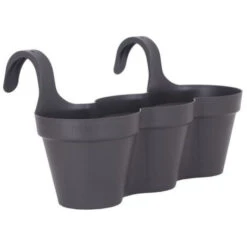 ARTEVASI Pot De Fleurs Pour Balcon Capri Individ - 30,5 X 54 X H 28 Cm - 11 L - Gris Anthracite