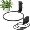 Support Muraux Pot De Fleurs,4pcs Fixation Murale Pot De Fleur Métal Support De Pot De Fleur Mural Porte Pot De Fleur Anneau Antirouille Support De Jardinière à Fixer Pour Jardin 4 Pouces Noir -Outsunny Eda Magasin 100342264 1