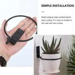 Support Muraux Pot De Fleurs,4pcs Fixation Murale Pot De Fleur Métal Support De Pot De Fleur Mural Porte Pot De Fleur Anneau Antirouille Support De Jardinière à Fixer Pour Jardin 4 Pouces Noir -Outsunny Eda Magasin 100342264 4