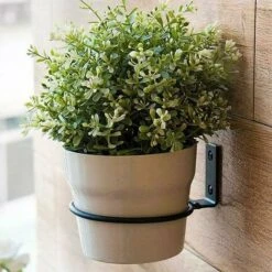 Support Muraux Pot De Fleurs,4pcs Fixation Murale Pot De Fleur Métal Support De Pot De Fleur Mural Porte Pot De Fleur Anneau Antirouille Support De Jardinière à Fixer Pour Jardin 4 Pouces Noir -Outsunny Eda Magasin 100342264 5