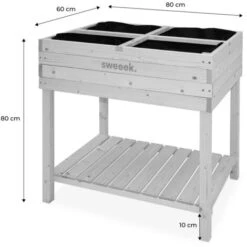 Carré Potager Sur Pieds 80x60. Anémone - Potager En épicéa Finlandais -Outsunny Eda Magasin 10259122 3
