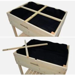 Carré Potager Sur Pieds 80x60. Anémone - Potager En épicéa Finlandais -Outsunny Eda Magasin 10259122 4