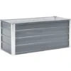 Lit Surélevé De Jardin Acier Galvanisé 100x40x45 Cm Gris VidaXL -Outsunny Eda Magasin 11244547 1