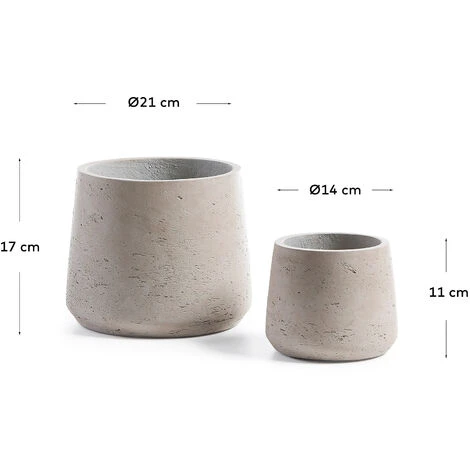 Kave Home - Lot De 2 Cache-pots Low Gris En Ciment Pour Usage Intérieur Et Extérieur 5 Kave Home - Lot De 2 Cache-pots Low Gris En Ciment Pour Usage Intérieur Et Extérieur – Image 3