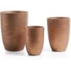 Kave Home - Lot De 3 Cache-pots Low Cuivre En Ciment Pour Usage Intérieur Et Extérieur -Outsunny Eda Magasin 12369512 1