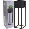 Pot De Fleurs Sur Pied Métal Noir 70 Cm H&S Collection -Outsunny Eda Magasin 12443154 1