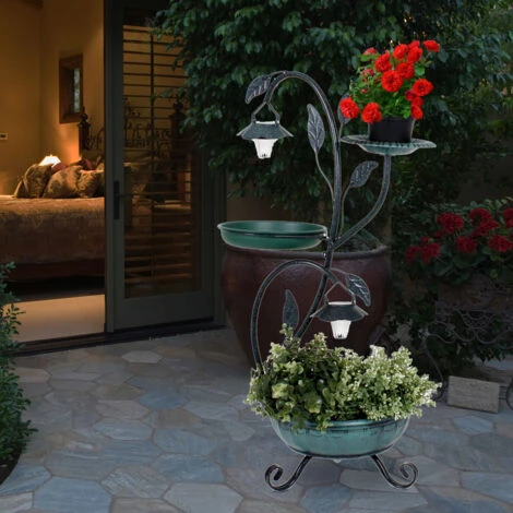 Fleur Plante Stands Soucoupe Bain D'oiseau Extérieur Lampe Solaire Stand Jardin Jardin Oiseau Bain Vert Harms 315128 5 Fleur Plante Stands Soucoupe Bain D'oiseau Extérieur Lampe Solaire Stand Jardin Jardin Oiseau Bain Vert Harms 315128 – Image 3