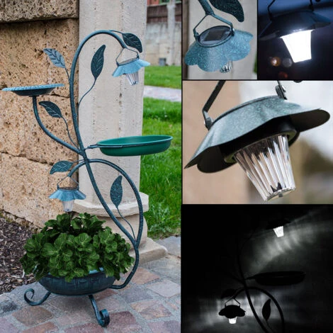 Fleur Plante Stands Soucoupe Bain D'oiseau Extérieur Lampe Solaire Stand Jardin Jardin Oiseau Bain Vert Harms 315128 7 Fleur Plante Stands Soucoupe Bain D'oiseau Extérieur Lampe Solaire Stand Jardin Jardin Oiseau Bain Vert Harms 315128 – Image 5