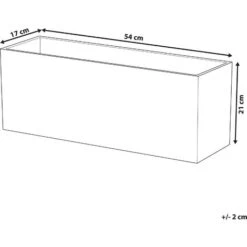 Bac à Fleurs Rectangulaire Blanc Effet Bois, 54 X 17 X 21 Cm, En Fibre D'Argile Pour Intérieur Et Extérieur Beliani -Outsunny Eda Magasin 14018459 3