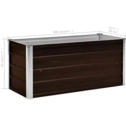 Lit Surélevé De Jardin Marron 100x40x45 Cm Acier Galvanisé VidaXL -Outsunny Eda Magasin 14190912 3