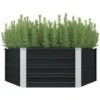 Jardinière Surélevée Anthracite 129x129x45 Cm Acier Galvanisé VidaXL -Outsunny Eda Magasin 14850112 1