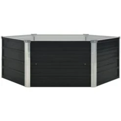 Jardinière Surélevée Anthracite 129x129x45 Cm Acier Galvanisé VidaXL -Outsunny Eda Magasin 14850112 2