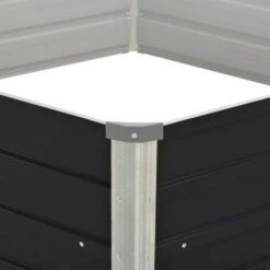 Jardinière Surélevée Anthracite 129x129x45 Cm Acier Galvanisé VidaXL -Outsunny Eda Magasin 14850112 4