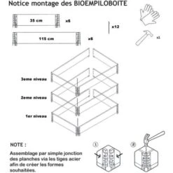 Carré Potager En Bois Naturel 1200 X 400mm Hauteur 585mm -Outsunny Eda Magasin 15098120 3