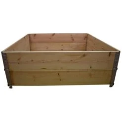 Carré Potager En Bois Naturel 1200x1200mm Hauteur 390mm