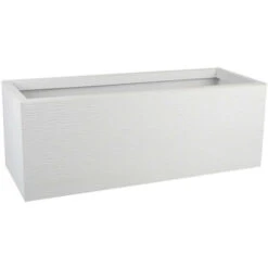 Jardinière Graphit Up - Blanc Cérusé - 79.5x29.5x29.5cm 57L - EDA Plastiques - Intérieur Et Extérieu