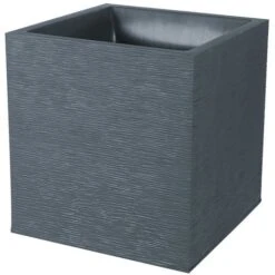 EDA Jardinière Carrée Graphit 39,5 X 39,5 X 43,5 Cm - 35 L - Gris Anthracite