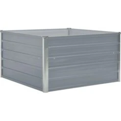 Jardinière 100 X 100 X 45 Cm Acier Galvanisé Gris VidaXL -Outsunny Eda Magasin 17913238 2