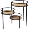 Support De Plantes Modulable En Bois Manguier Massif Et Métal Noir L50 Cm THREE -Outsunny Eda Magasin 18215437 1