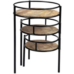 Support De Plantes Modulable En Bois Manguier Massif Et Métal Noir L50 Cm THREE 9 Support De Plantes Modulable En Bois Manguier Massif Et Métal Noir L50 Cm THREE -Outsunny Eda Magasin 18215437 3