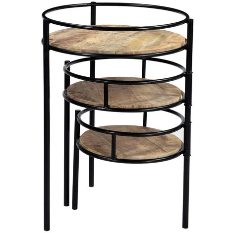 Support De Plantes Modulable En Bois Manguier Massif Et Métal Noir L50 Cm THREE 5 Support De Plantes Modulable En Bois Manguier Massif Et Métal Noir L50 Cm THREE – Image 3