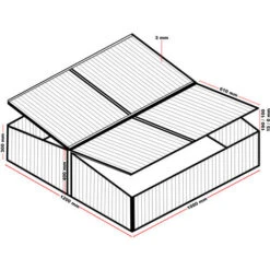 Serre Jardin Double Aluminium 100x120x40cm Toit Blocable Résistant Aux Intempéries Rayons UV -Outsunny Eda Magasin 18359575 3