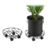Relaxdays Support Roulant Plantes, 2, Rond, Intérieur Et Extérieur, Freins, Plateau Pour Pots De Fleurs, 28cm D. Métal -Outsunny Eda Magasin 18728301 1