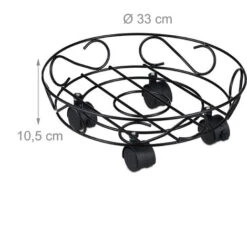 Relaxdays Support Roulant Plantes, 2, Rond, Intérieur Et Extérieur, Freins, Plateau Pour Pots De Fleurs, 28cm D. Métal 10 Relaxdays Support Roulant Plantes, 2, Rond, Intérieur Et Extérieur, Freins, Plateau Pour Pots De Fleurs, 28cm D. Métal -Outsunny Eda Magasin 18728301 4