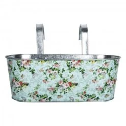 ESSCHERT DESIGN Jardinière De Balcon En Acier - L 28,9 X L 39,3 X H 26,2 Cm - Motif Fleuri - Livraison Gratuite