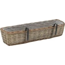 Jardinières De Balcon 2 Pcs Osier Avec Doublure De PE 80 Cm VidaXL -Outsunny Eda Magasin 19758408 4
