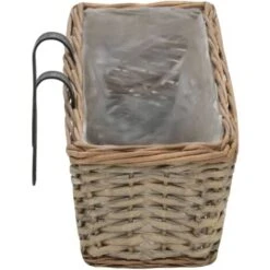 Jardinières De Balcon 2 Pcs Osier Avec Doublure De PE 80 Cm VidaXL -Outsunny Eda Magasin 19758408 5