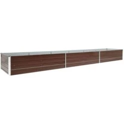 Lit Surélevé De Jardin Acier Galvanisé 480x80x45 Cm Marron VidaXL