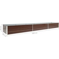 Lit Surélevé De Jardin Acier Galvanisé 480x80x45 Cm Marron VidaXL -Outsunny Eda Magasin 20359894 3