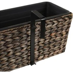 Jardinière Pot De Fleurs Rectangulaire De Type Panier En Fibres Naturelles Idéal Pour Balcon Terrasse Ou Jardin Boho (Bohème) Et Campagne Beliani -Outsunny Eda Magasin 22777789 5