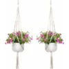 Macrame Suspension Plante Porte Suspendre Décoration Du Jardin Intérieur Extérieur Suspendus Planteur Panier (2 Paquets) -Outsunny Eda Magasin 23797500 1