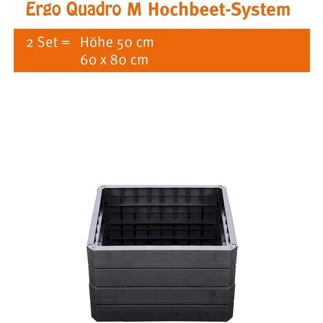 Jardinière Surélevée Ergo Quadro - Hauteur : 25 Cm, 60 X 80 Cm - Anthracite Garantia 4 Jardinière Surélevée Ergo Quadro - Hauteur : 25 Cm, 60 X 80 Cm - Anthracite Garantia – Image 2