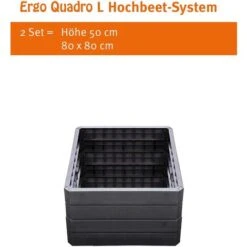 Jardinière Surélevée Ergo Quadro - 25 Cm, 80 X 80 Cm - Anthracite Garantia -Outsunny Eda Magasin 25410208 3