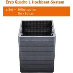 Jardinière Surélevée Ergo Quadro - 25 Cm, 80 X 80 Cm - Anthracite Garantia -Outsunny Eda Magasin 25410208 4