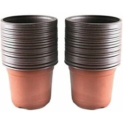 LITZEE Lot De 100 Pots En Plastique Pour Semis Et Plant, 10 Cm