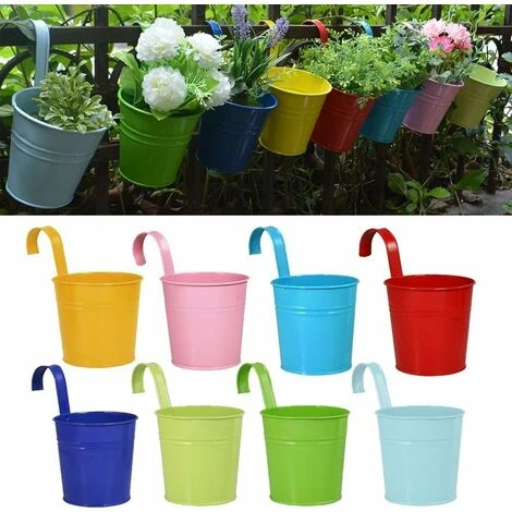 Pot De Fleurs En Fer/métal à Suspendre Pour 8 pots Balcon Jardin Mur Seau En Métal à Suspendre Support Cadeau Detachable Style 3 Pot De Fleurs En Fer/métal à Suspendre Pour 8 pots Balcon Jardin Mur Seau En Métal à Suspendre Support Cadeau Detachable Style