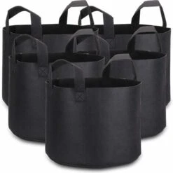 5 X Sacs De Plantes,Sacs De Culture De 5 Gallons De Pots En Tissu Non Tissé Haut De Gamme Et Respirants Avec Poignées Pour Dragage Et Plantation De Jardin,Sac De Jardin écologique