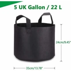 5 X Sacs De Plantes,Sacs De Culture De 5 Gallons De Pots En Tissu Non Tissé Haut De Gamme Et Respirants Avec Poignées Pour Dragage Et Plantation De Jardin,Sac De Jardin écologique -Outsunny Eda Magasin 26551445 3