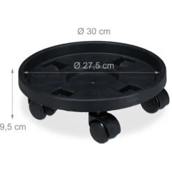 Relaxdays, Plateau à Roulettes Pour Plantes, Jeu De 2, D. 30,6 Cm, Support Pour Fleurs Avec Roues, Intérieurt, Extérieur -Outsunny Eda Magasin 26924724 4