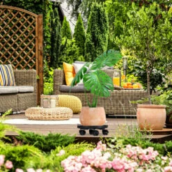 Relaxdays, Plateau à Roulettes Pour Plantes, Jeu De 2, D. 30,6 Cm, Support Pour Fleurs Avec Roues, Intérieurt, Extérieur -Outsunny Eda Magasin 26924724 5