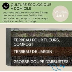 Blumfeldt Jardinieres Exterieur Surélevées, Pot De Fleur Exterieur Pour Les Fleurs, Herbes, Fruits, Légumes, Bac Jardiniere Balcon, Potager Sur Pied, Acier Ultra Solide, 432L, 120 X 60 X 60cm, Argent -Outsunny Eda Magasin 27344782 4