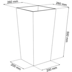 Prosperplast Zanvic Urbi 26,6 Litres De Plastique Fower Pot Avec Doublure Intérieure 27 X 27 X 50 Cm Anthracite -Outsunny Eda Magasin 27610543 3