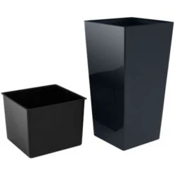 Prosperplast Zanvic Urbi 26,6 Litres De Plastique Fower Pot Avec Doublure Intérieure 27 X 27 X 50 Cm Anthracite -Outsunny Eda Magasin 27610543 5
