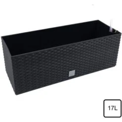 PROSPERPLAST Jardinière Rectangulière Noir Arrosage Automatique 17l. -Outsunny Eda Magasin 27610622 4